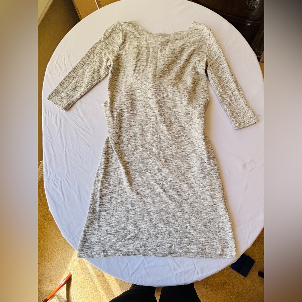 Anthropologie T.La Gray Knee Length Sweater Dress Women’s Size Small Front Tie - Picture 7 of 12